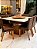 CONJUNTO MESA MARK 130X130 + 6 CADEIRAS MARK MODELO 32 MARROM + PRATO GIRATÓRIO - Imagem 3