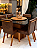 CONJUNTO MESA MARK 130X130 + 6 CADEIRAS MARK MODELO 32 MARROM + PRATO GIRATÓRIO - Imagem 4