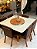 CONJUNTO MESA MARK 130X130 + 6 CADEIRAS MARK MODELO 32 MARROM + PRATO GIRATÓRIO - Imagem 1