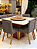 CONJUNTO MESA MARK 130X130 + 6 CADEIRAS MARK MODELO 32 CINZA + PRATO GIRATÓRIO - Imagem 1
