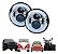 Kit 2 Farol Angel Eyes Cromado Led Fusca Kombi - Imagem 1