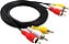 Cabo RCA 3x3 Cabo coaxial de áudio e vídeo Macho Para Tv, Vídeo Cassete, DVD, Home Theather, Blu-ray, aparelhos de TV a cabo 1,5 metros - Imagem 1