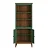 Estante de Madeira Maciça 2 Portas Verde - Fundo Amêndoa - Imagem 2