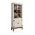 Estante de Madeira Maciça 2 Portas Off White - Fundo Amêndoa - Imagem 1