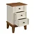 Mesa de Cabeceira 3 Gavetas Off White - Imagem 2