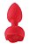 Plug Anal Vibratório com Formato de Rosa e App- Vermelho - Imagem 1