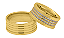 Par de Alianças Reta Confort Ouro 18k 9mm com Frisos Zirconia 1,5mm 329P - Maube Jóias - Imagem 1