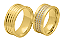 Par de Alianças Reta Confort Ouro 18k 9mm com Frisos Zirconia 1,5mm 329P - Maube Jóias - Imagem 2