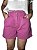 Short Feminino Rosa em Sarja com Cós Lastex Tam 40 - Imagem 1