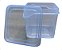 Conjunto 3 Potes Pequenos Modulares Quadrados Transparente 450ml Porta Alimentos Multiuso - Imagem 3