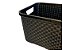 Cesto Organizador Rattan Multiuso Médio Com Tampa Preto de Plástico 8 Litros - Imagem 5