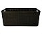 Cesto Juta Alongado Organizador Multiuso Médio Preto Plástico 4,5l Retangular Decorativo - Imagem 2