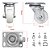 Rodízio Giratório Carrinho Industrial Nylon GLR 210 NN 80kg - 1 Unidade Borrachas Londrina - Imagem 2