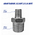 Adaptador Hidráulico 1/2" NPT x 1/4" NPT Macho Alta Pressão - Imagem 2