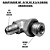 Adaptador Hidráulico 90° 9/16 JIC x 3/4 ORING - Orientável - Imagem 2