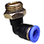 União Pneumático Cotovelo 90° 8mm x 3/8" Macho e Fêmea - Imagem 1
