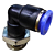 União Pneumático Cotovelo 90° 8mm x 3/8" Macho e Fêmea - Imagem 3