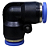 União Pneumático Cotovelo 90° 8mm x 8mm Fêmea para Conexão - Imagem 4