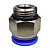União Reta Pneumática Pu Macho 16mm X 1/2" Para Conexão - Imagem 1