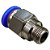 União Reta Pneumática Pu Macho 8mm X 1/8" Para Conexão - Imagem 1