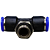 União Tee 10mm x 1/4" Macho Central para Conexão Pneumática - Imagem 5
