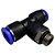 União Tee 10mm x 1/4" Macho Central para Conexão Pneumática - Imagem 1