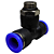União Tee 10mm x 1/4" Macho Central para Conexão Pneumática - Imagem 4