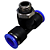 União Tee 10mm x 1/4" Macho Central para Conexão Pneumática - Imagem 8