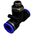 União Tee 12mm x 1/4" Macho Central para Conexão Pneumática - Imagem 7