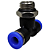 União Tee 6mm x 1/4" Macho Central para Conexão Pneumática - Imagem 10
