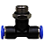 União Tee 6mm x 1/4" Macho Central para Conexão Pneumática - Imagem 1