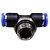 União Tee 6mm x 1/4" Macho Central para Conexão Pneumática - Imagem 4