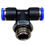 União Tee 6mm x 1/4" Macho Central para Conexão Pneumática - Imagem 5