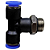 União Tee 6mm x 1/4" Macho Central para Conexão Pneumática - Imagem 7