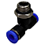União Tee 6mm x 1/4" Macho Central para Conexão Pneumática - Imagem 6