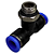 União Tee 8mm x 1/4" Macho Central para Conexão Pneumática - Imagem 5