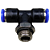 União Tee 8mm x 1/4" Macho Central para Conexão Pneumática - Imagem 2