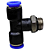 União Tee 8mm x 1/4" Macho Central para Conexão Pneumática - Imagem 8