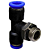 União Tee 8mm x 1/4" Macho Central para Conexão Pneumática - Imagem 9