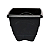 Vaso Quadrado Preto Plástico PP - Imagem 1