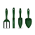 Kit de 4 Ferramentas Plásticas para Jardim - Cor Verde - Imagem 1
