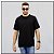 Camiseta 100% Algodão Oversized Estonada Preta Reativo - Imagem 1