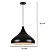 Lustre Pendente Chapéu 32cm Bulge Preto E-27 Bivolt Mak Led - Imagem 3