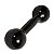 Halter Redondo Emborrachado 1Kg Peso Academia Treino Preto - Imagem 1