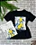 T-shirt Manguinha Gola Redonda Limão Gardens Preta - Imagem 1