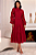 Vestido Marsala Viscose Aplicações Em Crochê Evasê Midi - Fascinius - Imagem 1