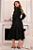 Vestido Preto Laise Decote V Evasê Midi - Fascinius - Imagem 2