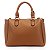 Bolsa Satchel Media Com Compartimento Marrom - Imagem 3