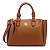 Bolsa Satchel Media Com Compartimento Marrom - Imagem 1