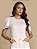 T-SHIRT EM MALHA OFF-WHITE BORDADA COM PEDRAS - TITANIUM - Imagem 1